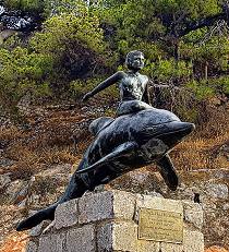 Boy on dolphin statue based on the so named film Boy on dolphin statue based on the so named film