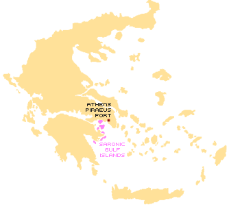 Map of Argosaronic Islands Islands Greece
