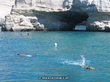 Sea Caves in Milos Greece