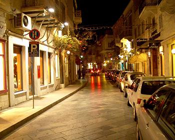 Street at Hermoupolis at Syros Island